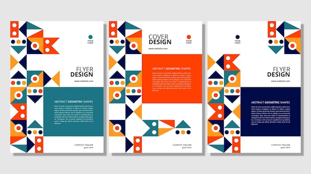 Abstract flat geometric shapes cover design