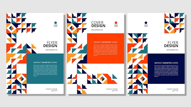 Abstract flat geometric shapes cover design