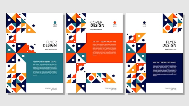 Abstract flat geometric shapes cover design