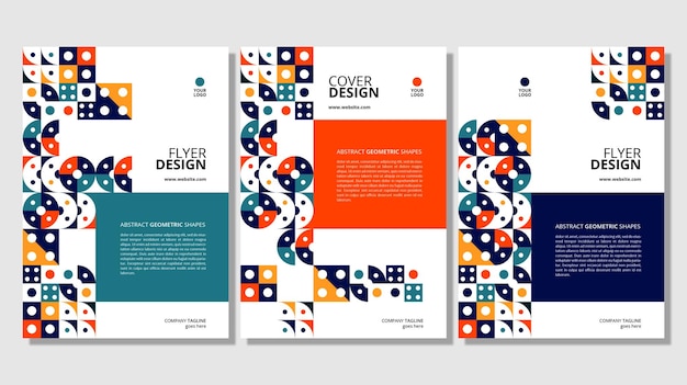 Abstract flat geometric shapes cover design