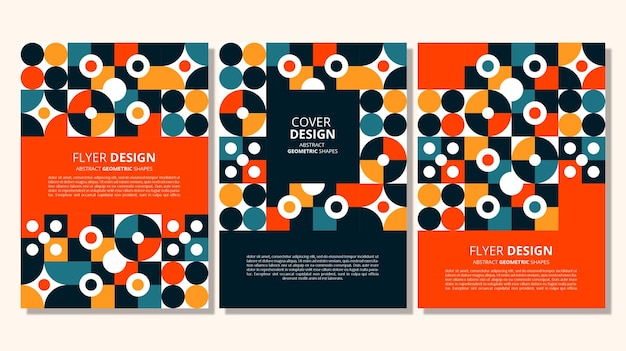 Abstract flat geometric shapes cover design