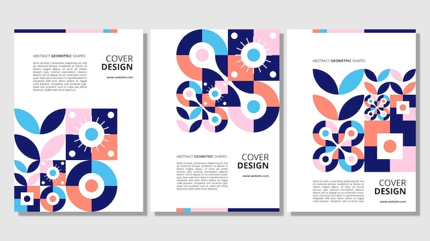 Abstract flat geometric shapes cover design