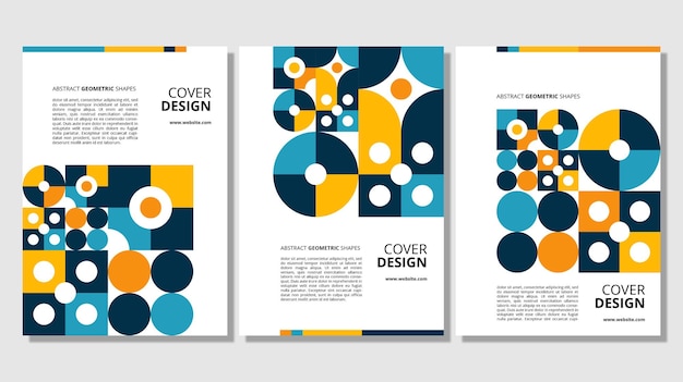 Abstract flat geometric shapes cover design