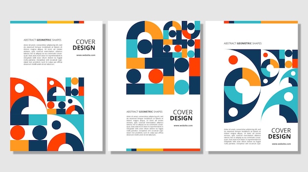 Abstract flat geometric shapes cover design