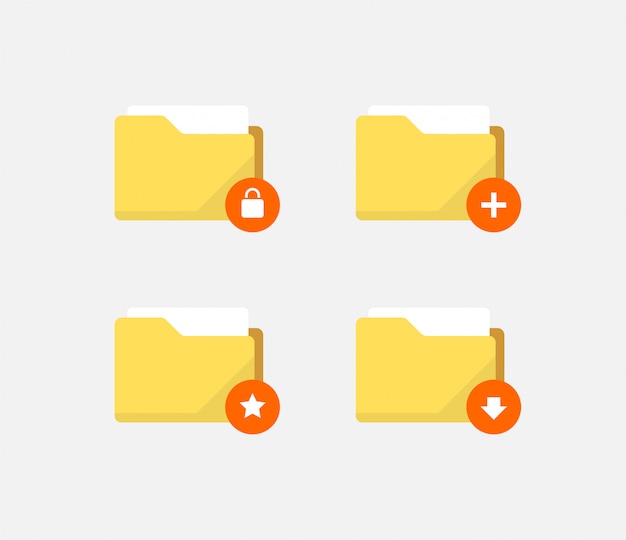 Abstract flat style folder icons