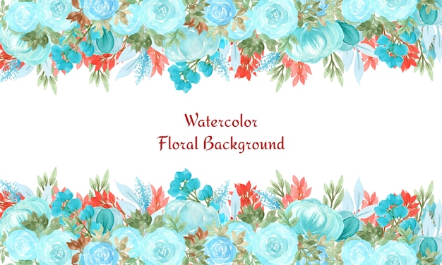 abstract floral background with watercolor flowers