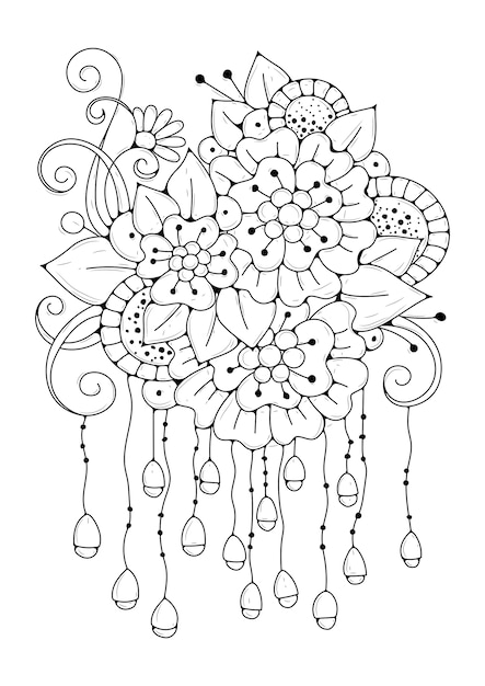 abstract floral Coloring page