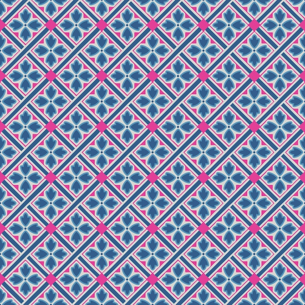 Abstract floral geometric pattern design print.