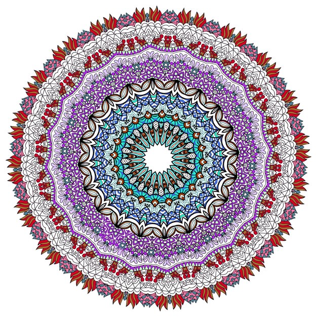 Abstract Floral Ornament For Print And Decoration. Cute Mandala For Fabric And Textile Design