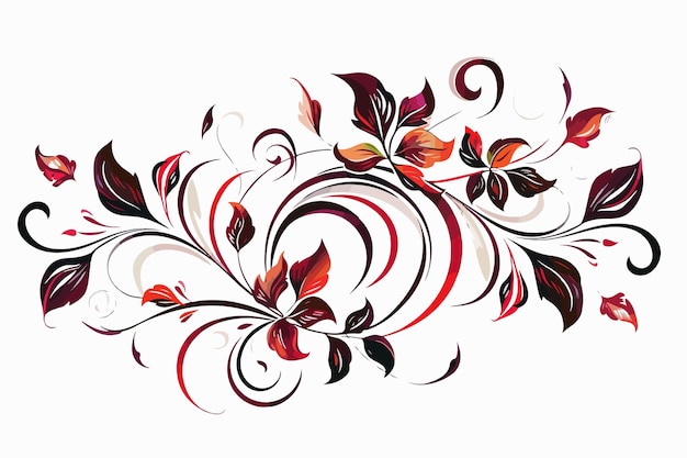 Vector abstract floral pattern clipart on white background