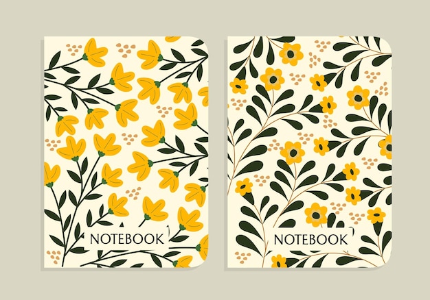 abstract floral pattern notebook page cover design. beautiful and elegant templates.for diaries