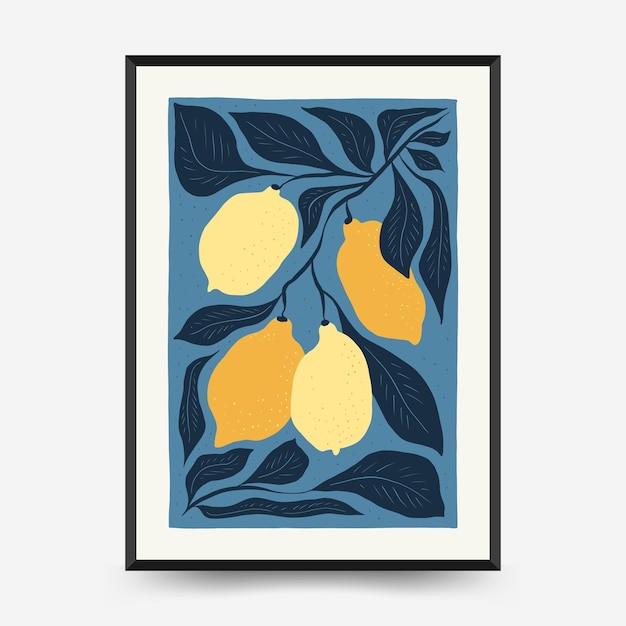 Abstract floral posters template. Modern trendy Matisse minimal style.