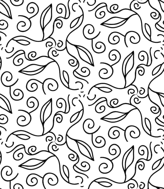 Abstract floral seamless pattern with different shapes. Curly mosaic background, wrapping paper.