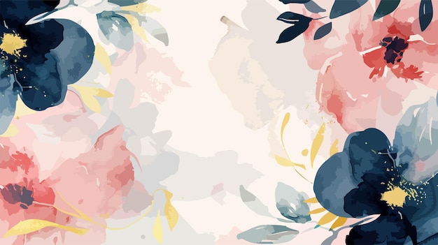 Vector abstract floral watercolor hand painted background