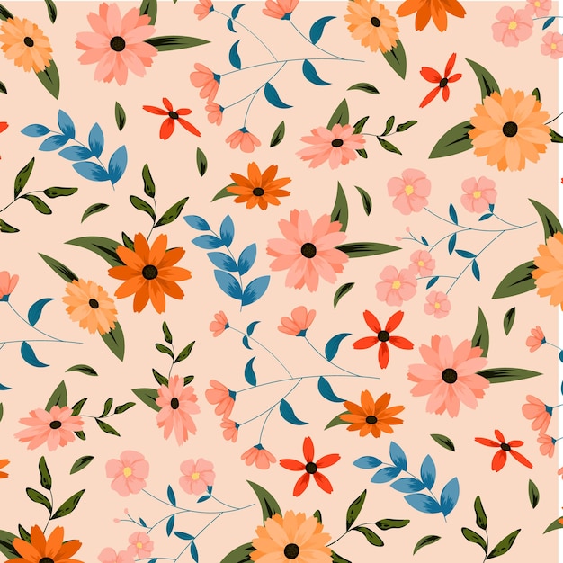 Abstract flower pattern background. Vector illustration.