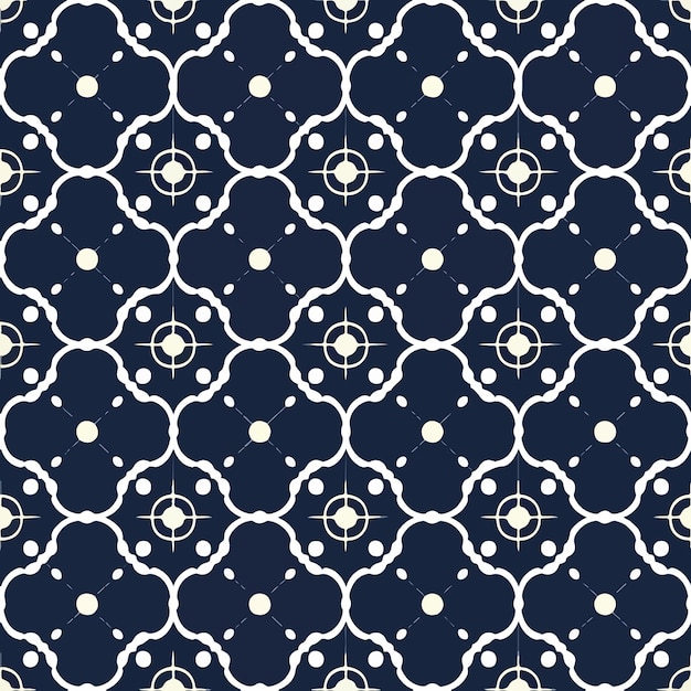 Abstract flower pattern with blue background