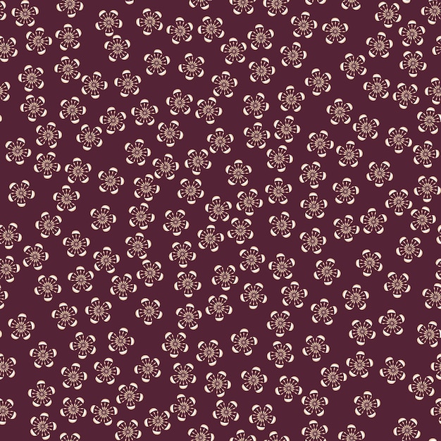 Abstract flowers seamless vector pattern