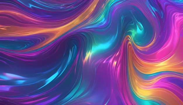 Abstract flowing colorful patterns resembling liquid or paint in shades of purple blue orange and yellow