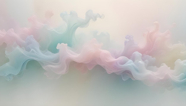 Vector abstract flowing organic shapes in shades of pink blue and green against a light background