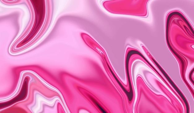 Abstract fluid art background pink colors smooth and glossy wave