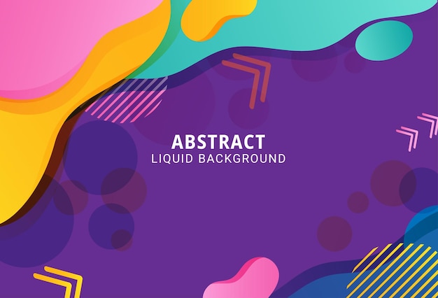 Abstract fluid colored background flat design