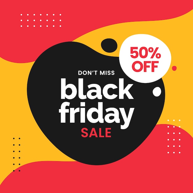 Abstract fluid geometric black friday sale promotion template