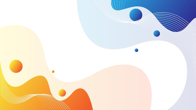 Abstract fluid and liquid background in blue and orange color vector illustration