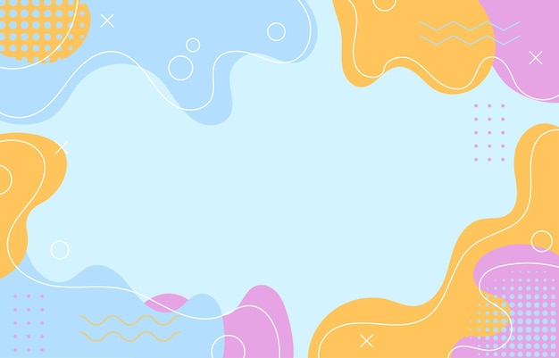 Abstract fluid memphis doodle background