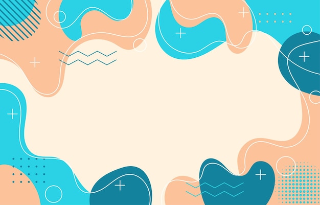 Abstract fluid memphis doodle background