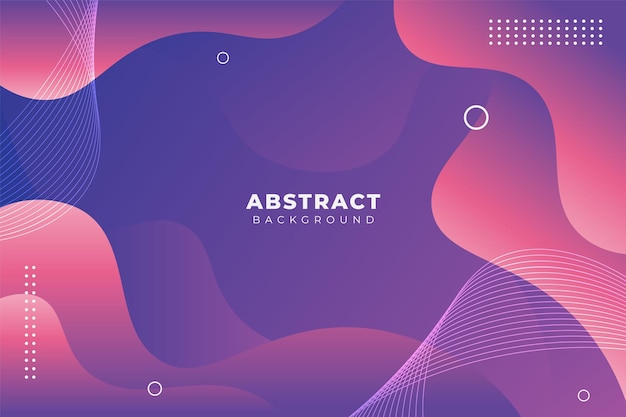 Abstract Fluid Modern Geometric Shape Gradient Colorful Pink Pastel On Purple Background with Wavy Line