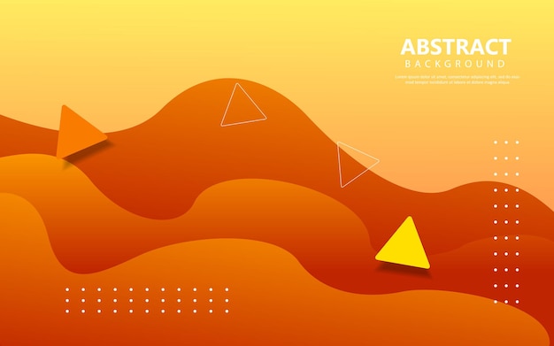 Abstract fluid shape orange background