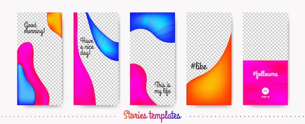 Abstract fluid social media stories design