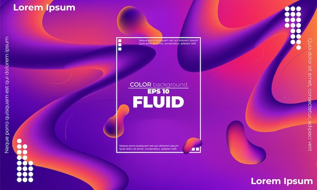 Vector abstract fluid wave color pattern of neon color liquid gradient background with modern geometric dynamic motion style suitable for wallpaper banner background card book illustration landing page