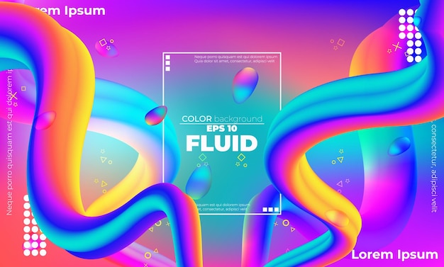 Abstract fluid wave color pattern of neon color liquid gradient background with modern geometric dynamic motion style Suitable For Wallpaper Banner Background Card Book Illustration landing page