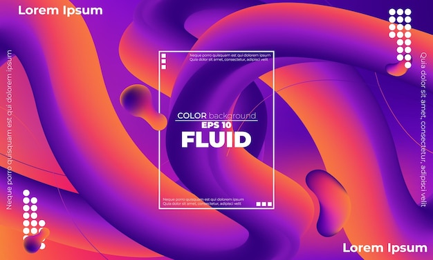 Vector abstract fluid wave color pattern of neon color liquid gradient background with modern geometric dynamic motion style suitable for wallpaper banner background card book illustration landing page