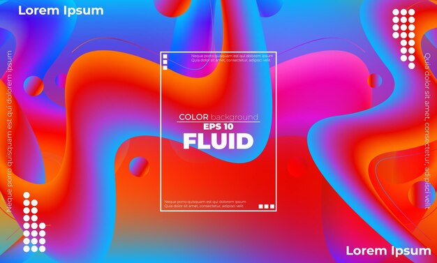 Vector abstract fluid wave color pattern of neon color liquid gradient background with modern geometric dynamic motion style suitable for wallpaper banner background card book illustration landing page