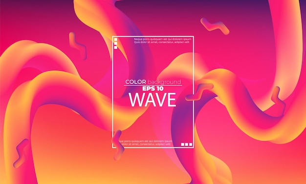 Abstract fluid wave color pattern of neon color liquid gradient background with modern geometric