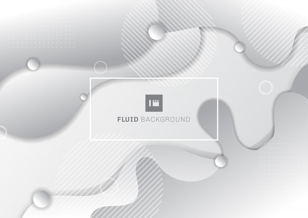 Abstract fluid white and gray background