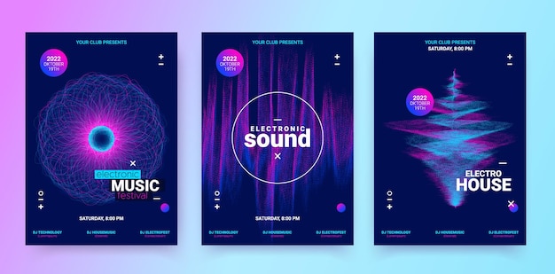 Abstract flyers of electronic sound