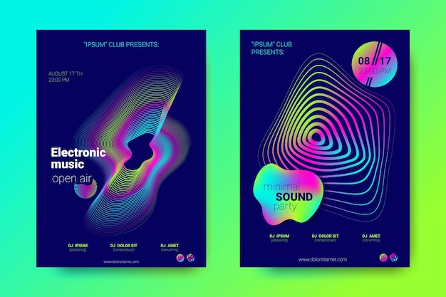 Abstract flyers of electronic sound