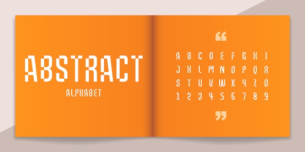 Abstract font and alphabet set.