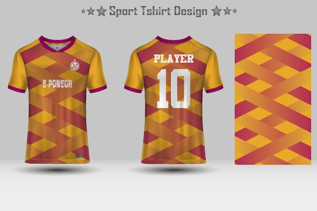 Abstract Football Jersey Geometric Pattern Mockup Template Sport Tshirt Design