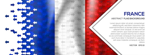 Abstract France Flag Banner and Background with Arrow Shape Trading Exchange Investment concept