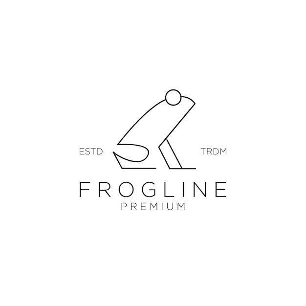 Abstract frog simple line logo