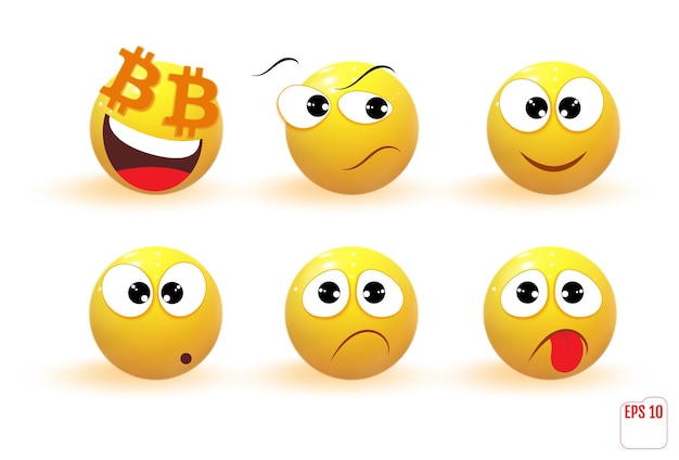 Abstract Funny Realistic Emoji Style Emoji icon set