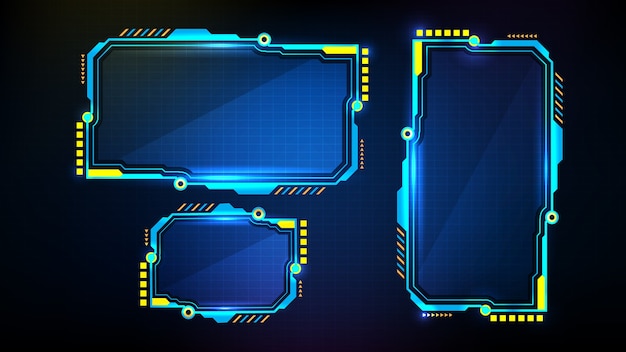 Vector abstract futuristic background of blue glowing digital numbers. sci fi technology hud ui frame.