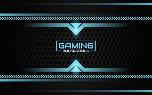 Abstract futuristic black and blue gaming background