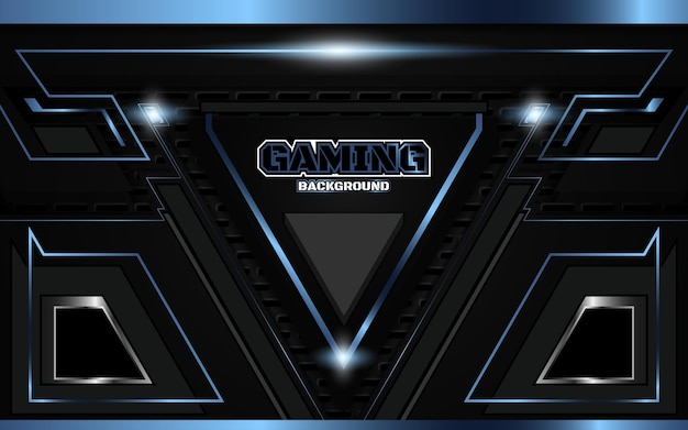 Abstract futuristic black and light blue gaming background