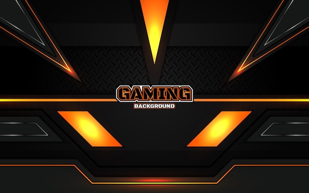 Abstract futuristic black and light orange gaming background