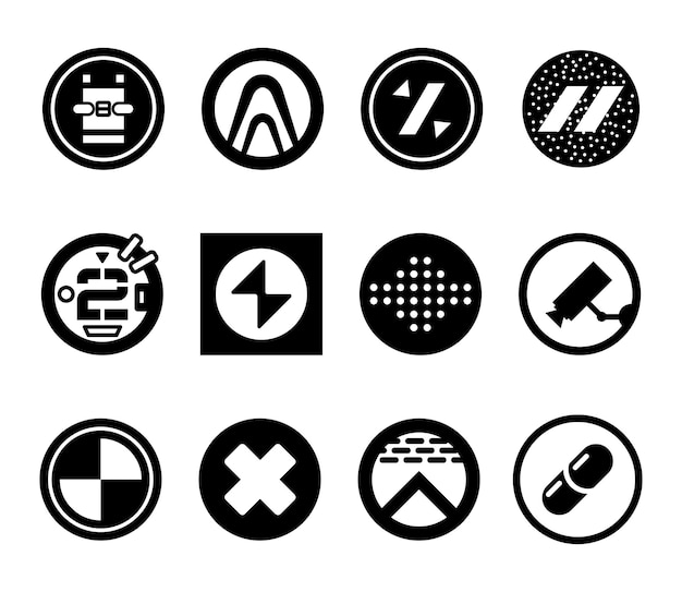 Abstract futuristic logos. Sci fi icons. Vector illustration